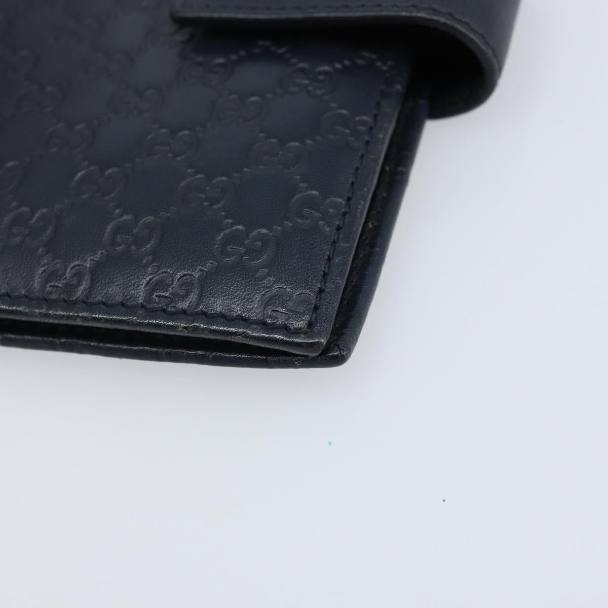 GUCCI Micro GG Guccissima Day Planner Cover Leather Navy 115240 Auth am11017