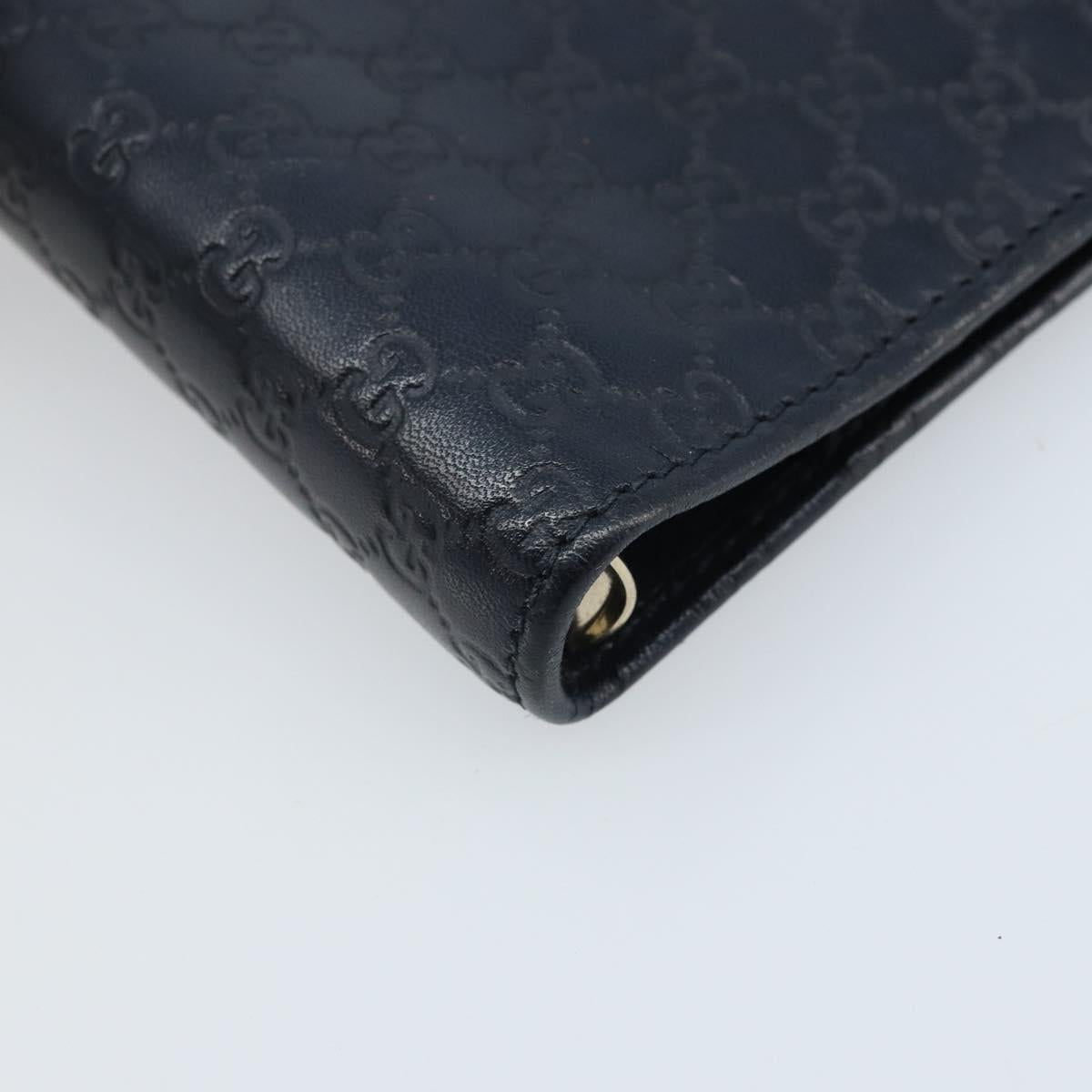 GUCCI Micro GG Guccissima Day Planner Cover Leather Navy 115240 Auth am11017
