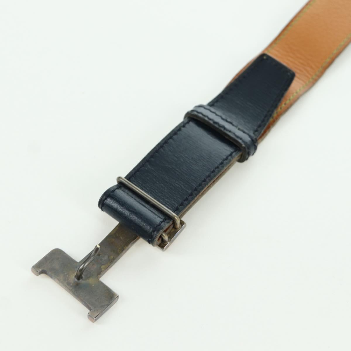 HERMES Constance Belt Leather Vintage 29.5"" Navy Auth am11019A