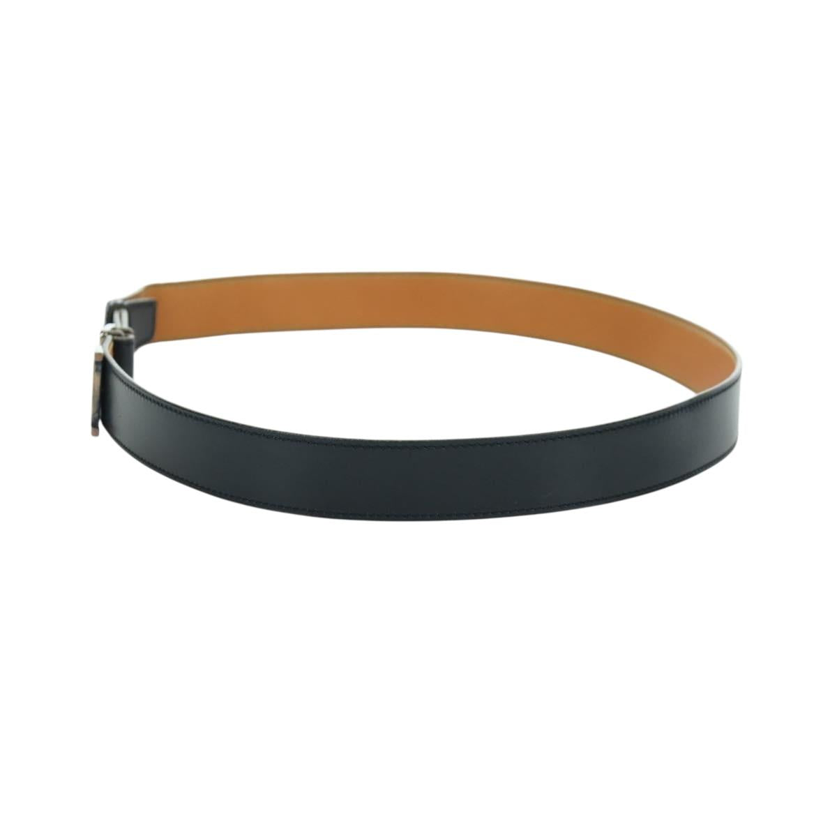 HERMES Constance Belt Leather Vintage 29.5"" Navy Auth am11019A