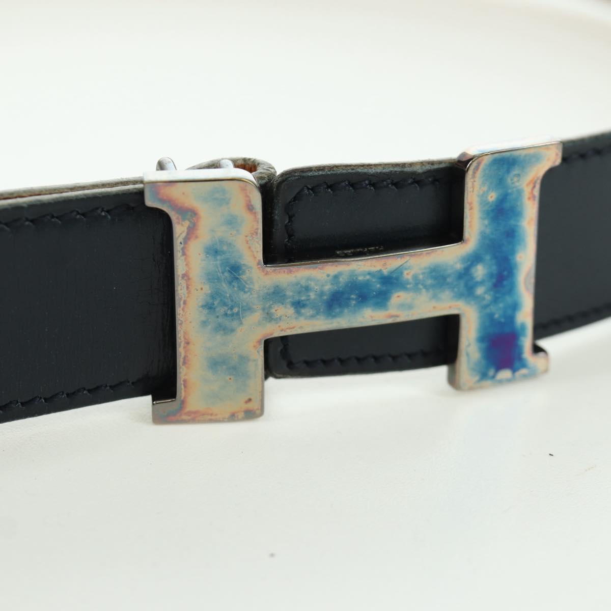HERMES Constance Belt Leather Vintage 29.5"" Navy Auth am11019A
