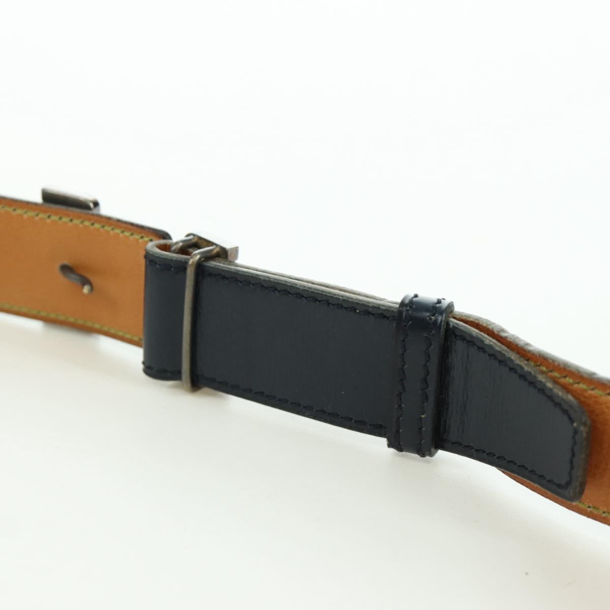 HERMES Constance Belt Leather Vintage 29.5"" Navy Auth am11019A
