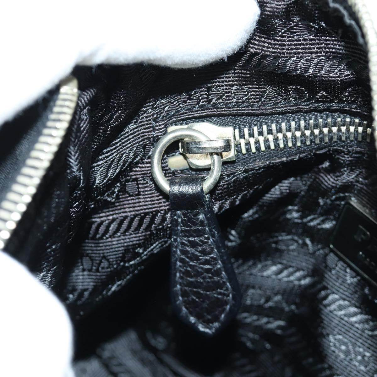 PRADA Hand Bag Nylon Black Silver BR2120 Auth am11021V