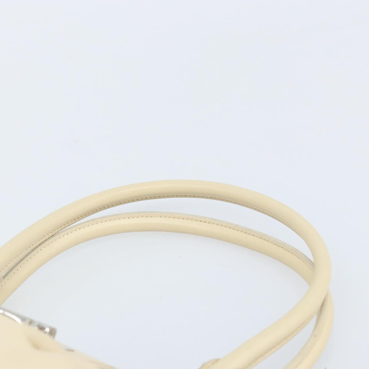 Salvatore Ferragamo Gancini Marissa Bag Leather White Silver Auth am11025
