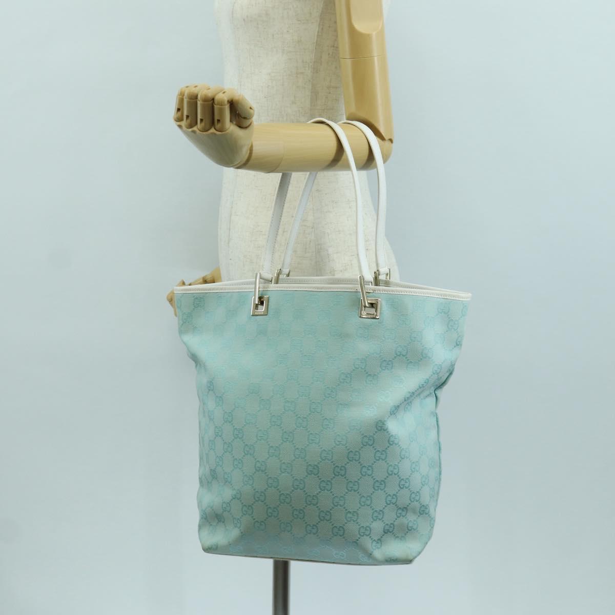 GUCCI GG Canvas Tote Bag Blue Gold 002 1098 3444 Auth am11029A