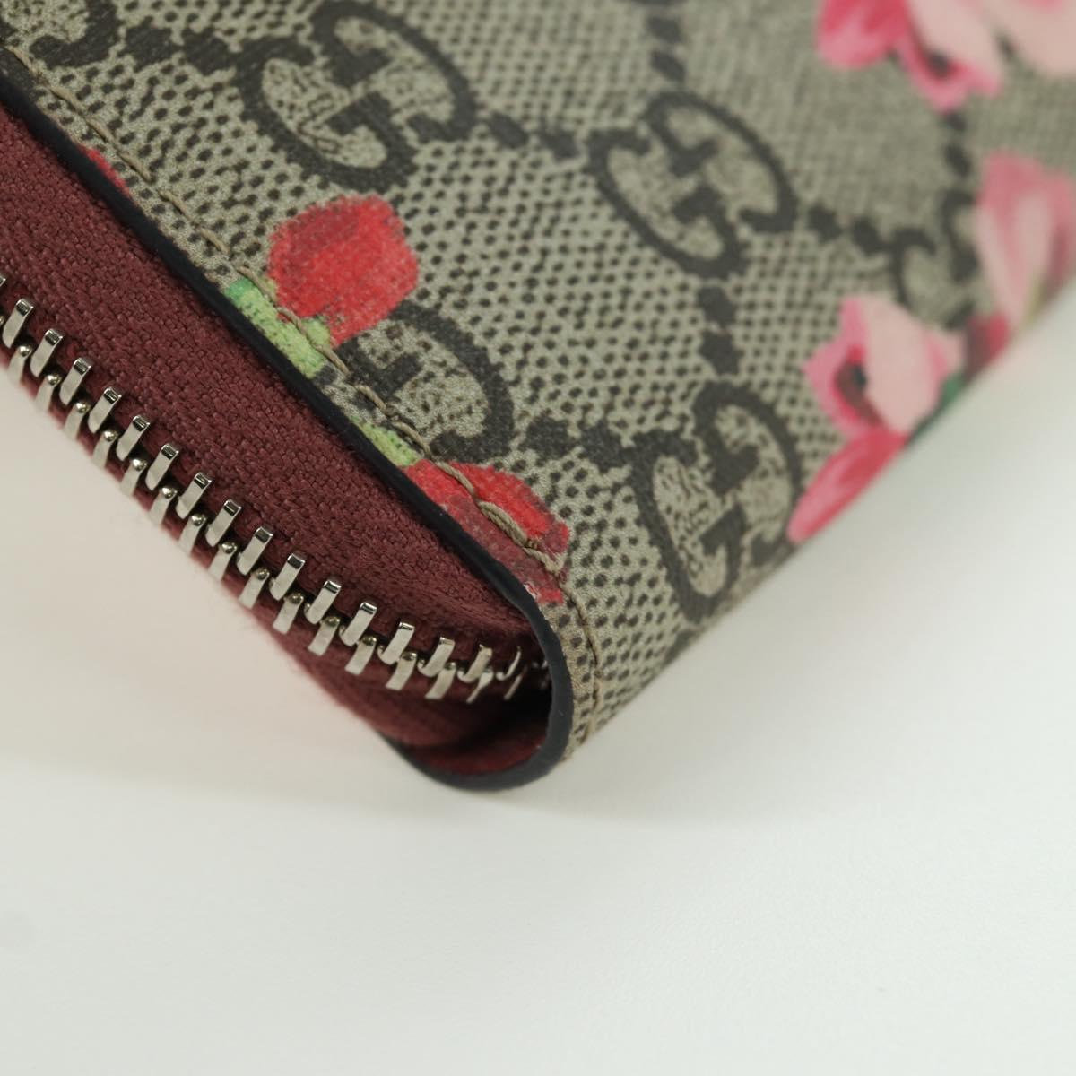 GUCCI GG Supreme Flora Round Coin Purse Coin Purse PVC Beige Pink Auth am11036V