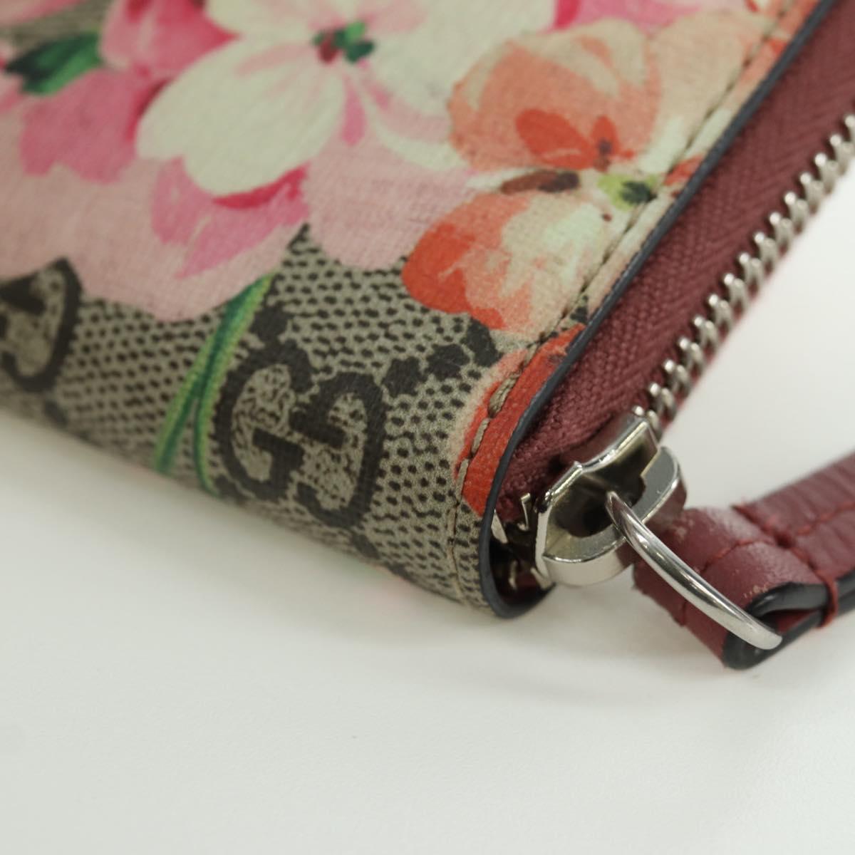 GUCCI GG Supreme Flora Round Coin Purse Coin Purse PVC Beige Pink Auth am11036V