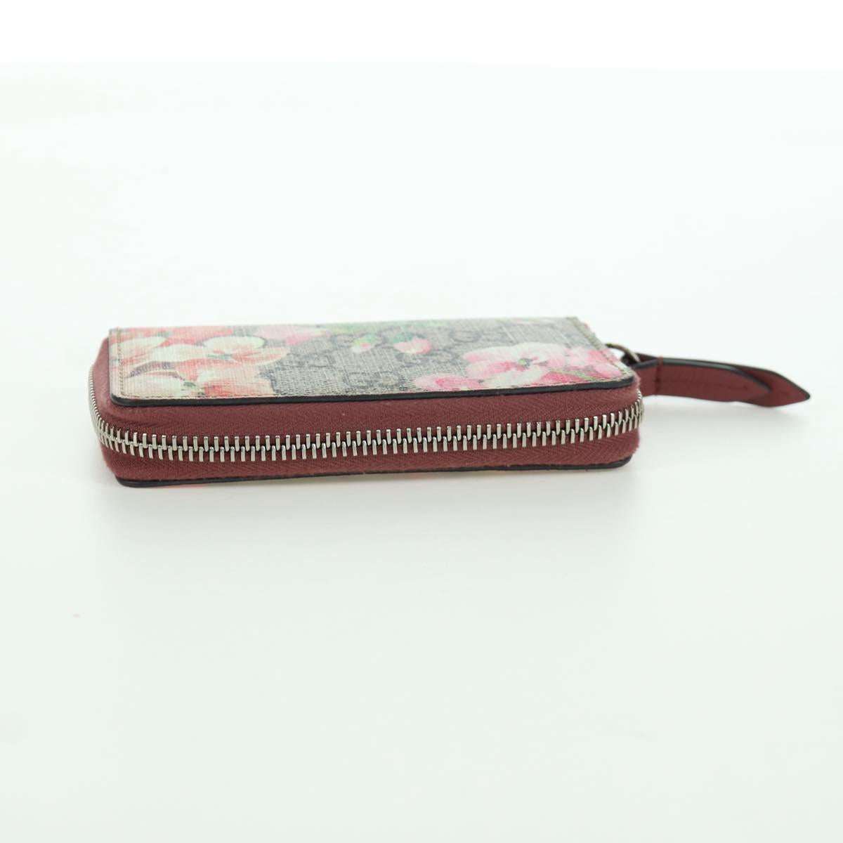 GUCCI GG Supreme Flora Round Coin Purse Coin Purse PVC Beige Pink Auth am11036V