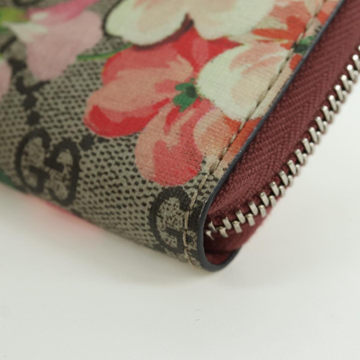 GUCCI GG Supreme Flora Round Coin Purse Coin Purse PVC Beige Pink Auth am11036V
