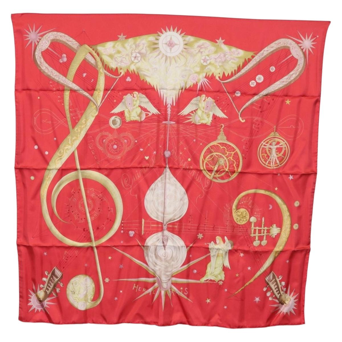 HERMES Carre 90 Scarf Silk ""QUINTESSENCE"" Red Auth am11039V