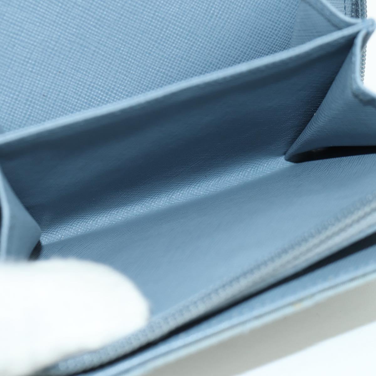 PRADA Round Compact Wallet Wallet Nylon Light Blue 1ML605 Auth am11040V