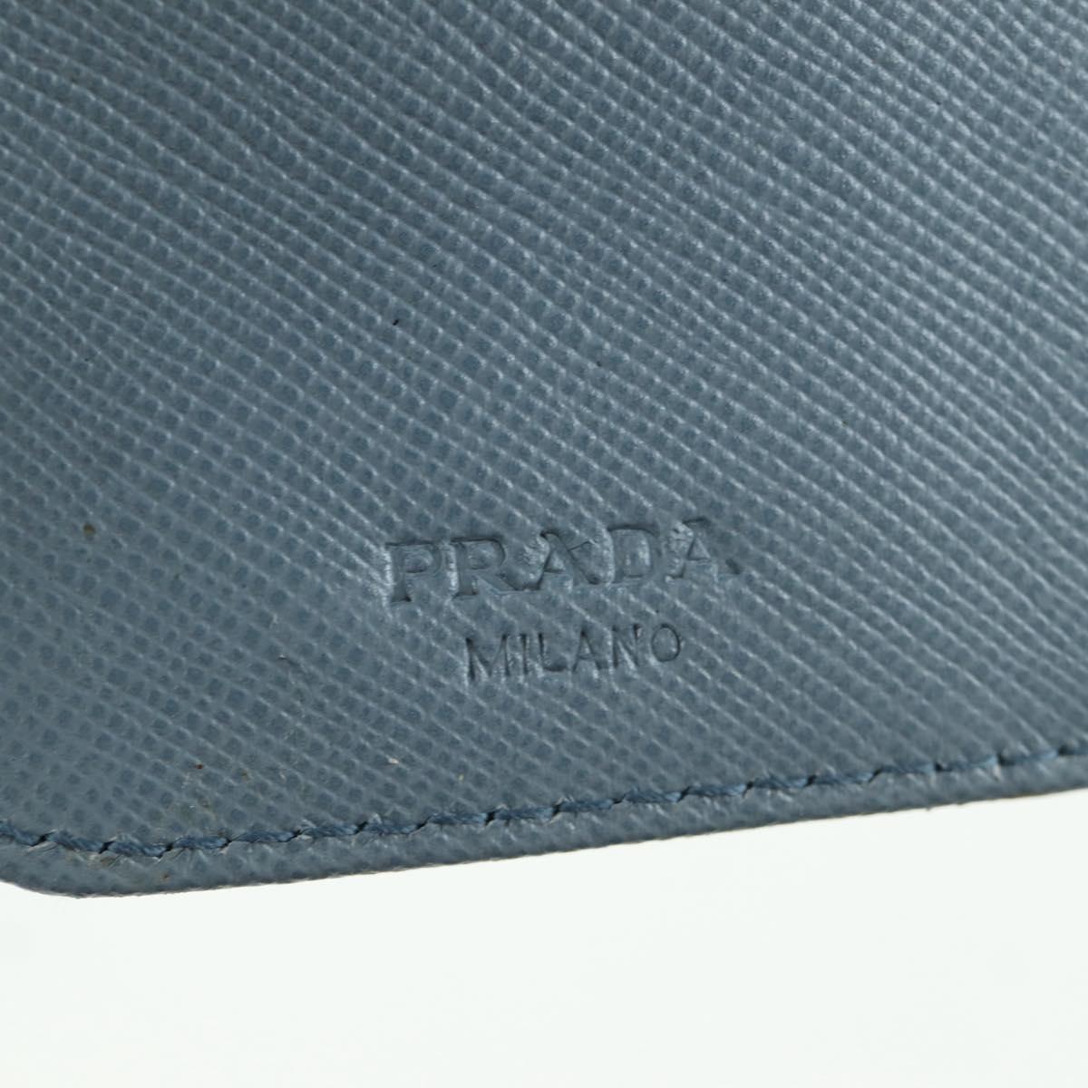 PRADA Round Compact Wallet Wallet Nylon Light Blue 1ML605 Auth am11040V