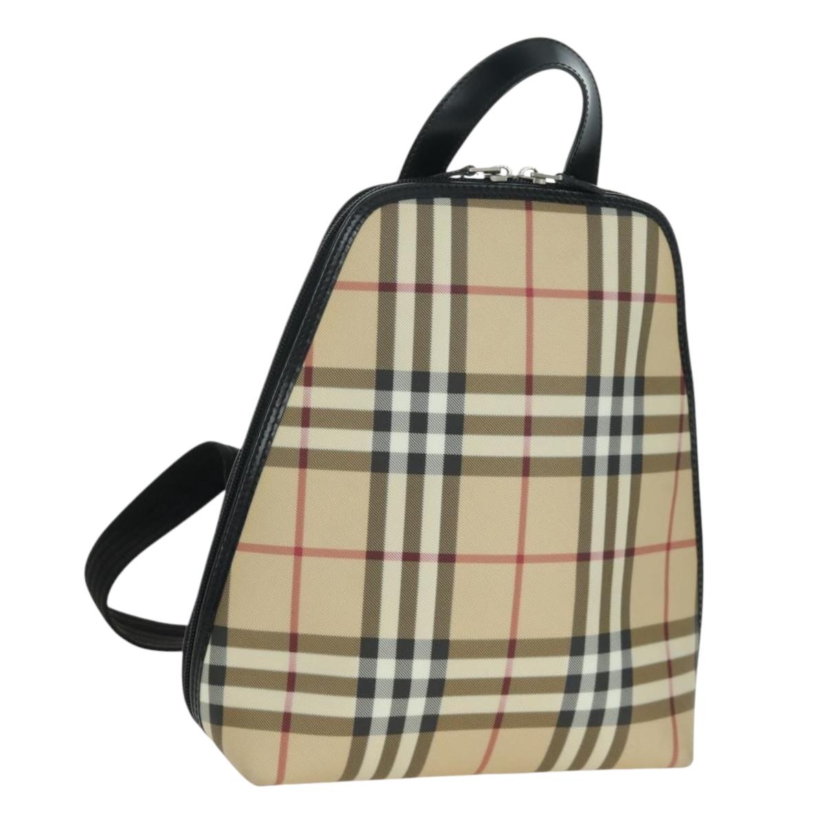 BURBERRY Nova Check Backpack PVC Beige Auth am11045V