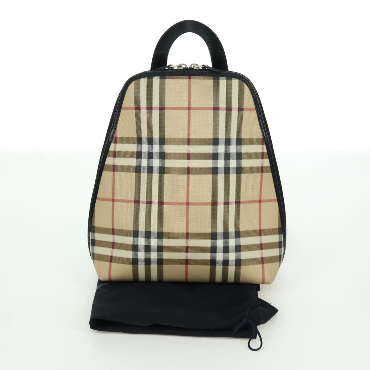 BURBERRY Nova Check Backpack PVC Beige Auth am11045V
