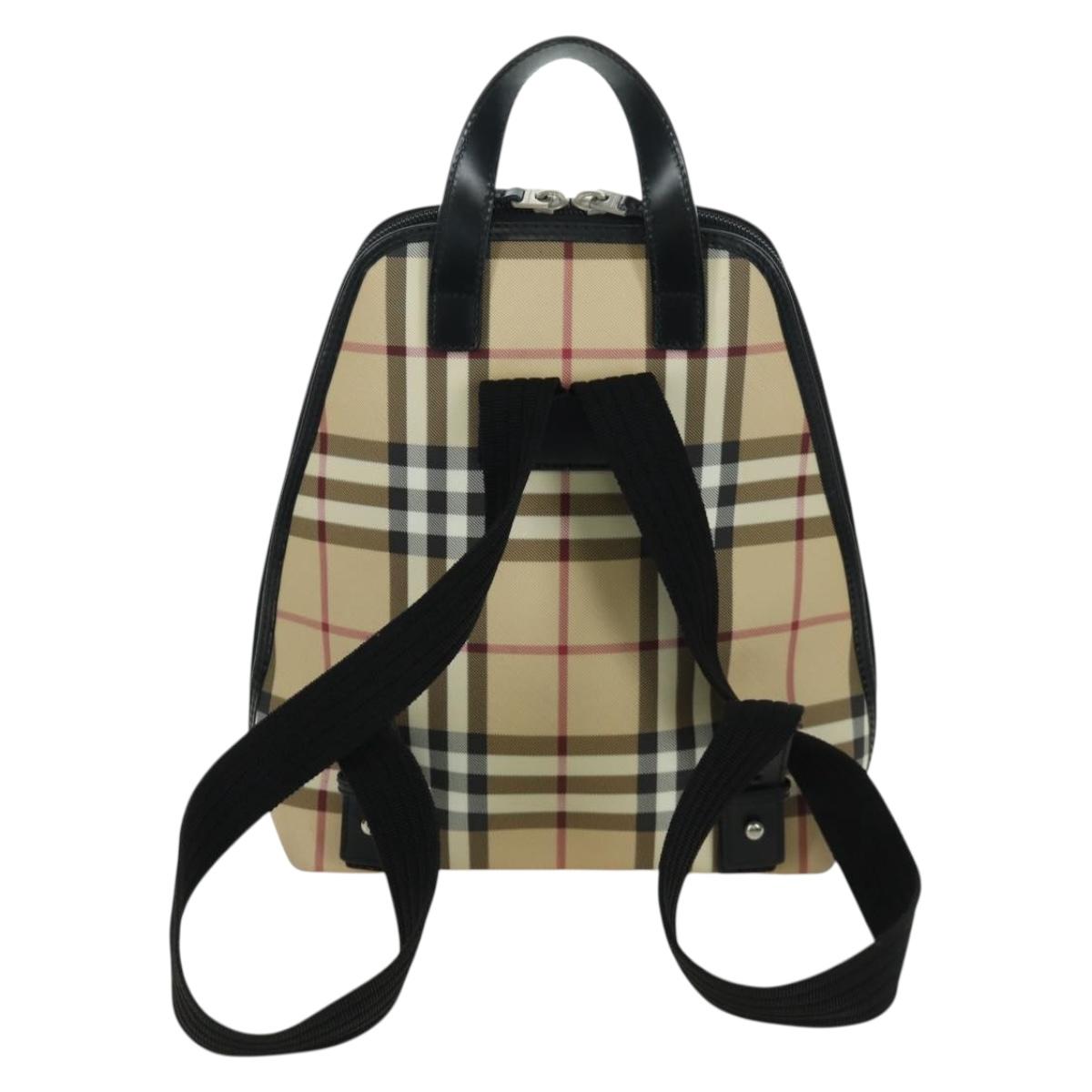 BURBERRY Nova Check Backpack PVC Beige Auth am11045V