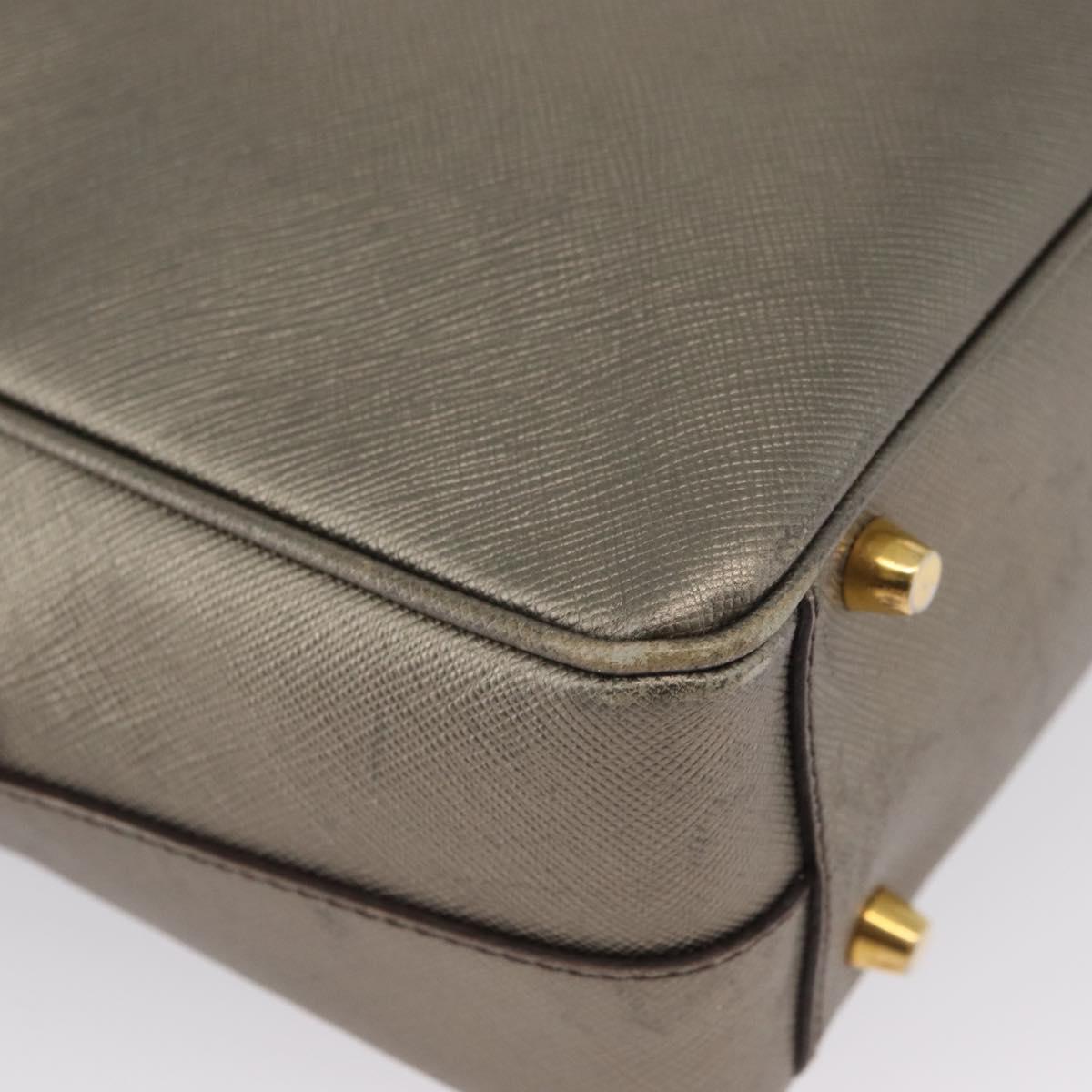 PRADA Hand Bag Safiano leather Gold Auth am11051A