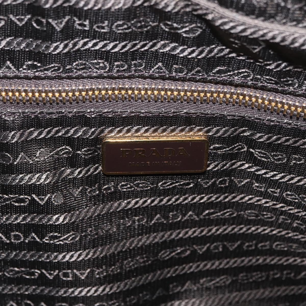 PRADA Hand Bag Safiano leather Gold Auth am11051A