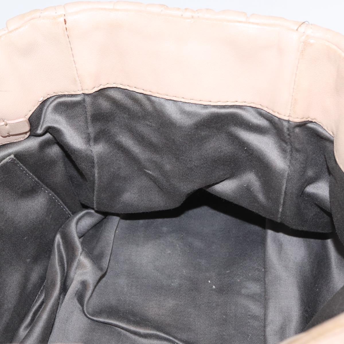 Miu Miu Matelasse Hand Bag Leather 2way Pink Gold Auth am11053A