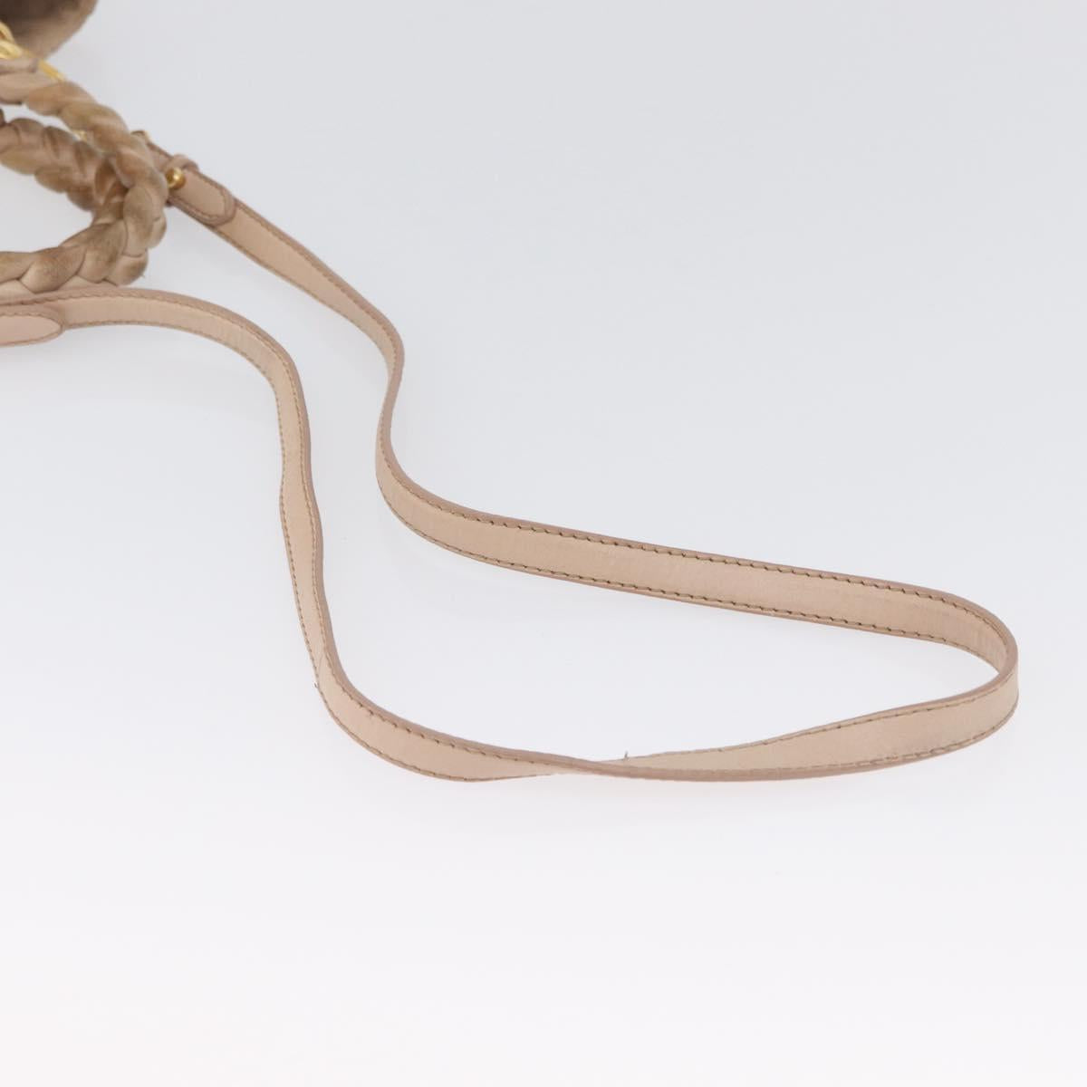 Miu Miu Matelasse Hand Bag Leather 2way Pink Gold Auth am11053A