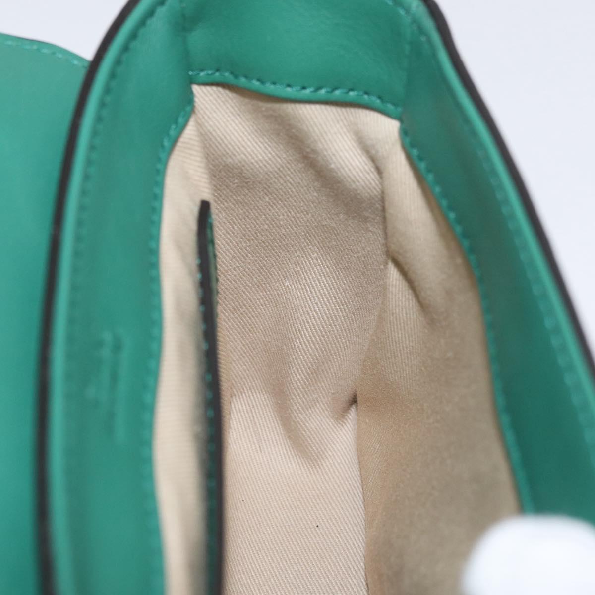 Chloe C Hand Bag Embossed Leather 2way Green Gold Auth am11062V