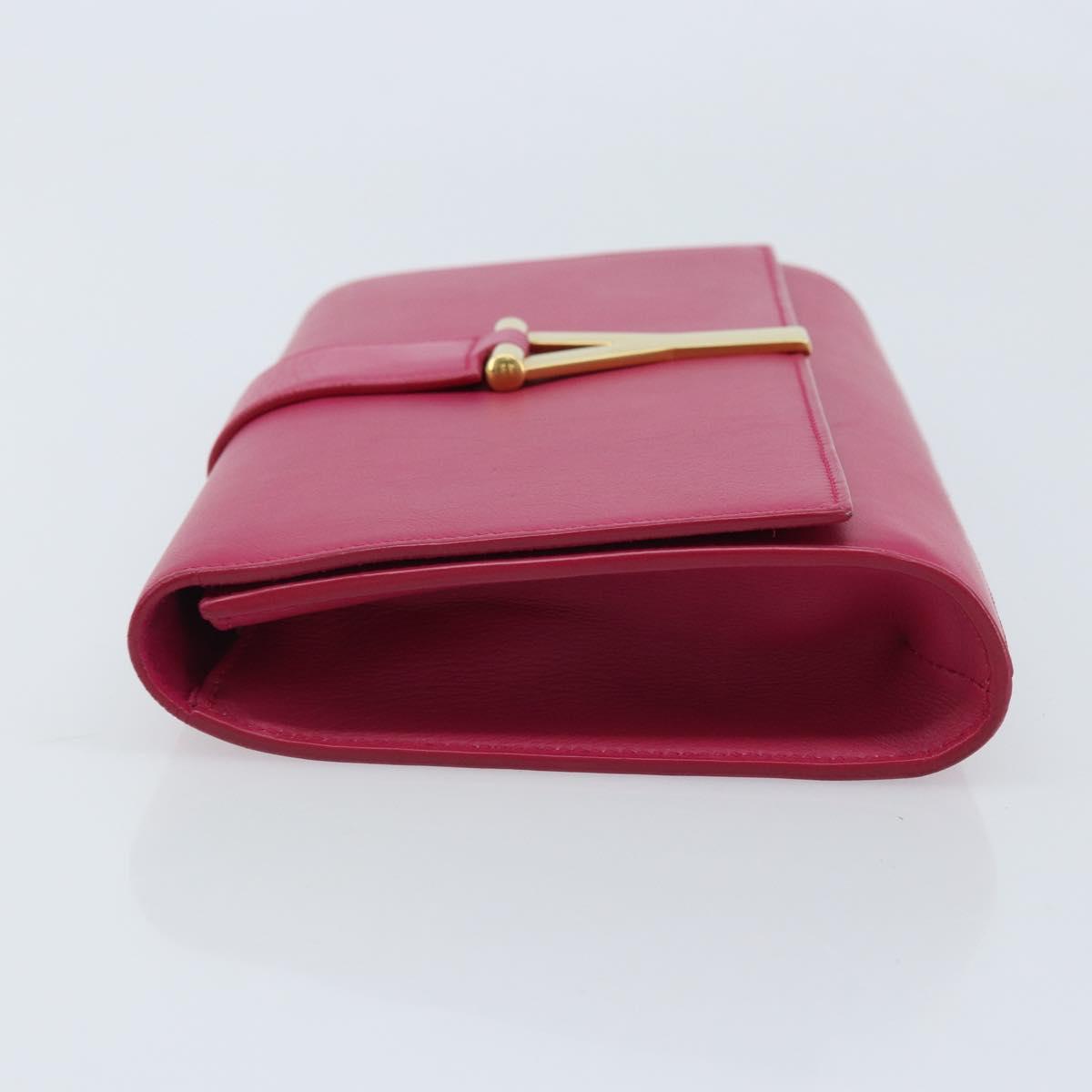 SAINT LAURENT Kabas Clutch Bag Leather Pink Gold 311213 Auth am11074A