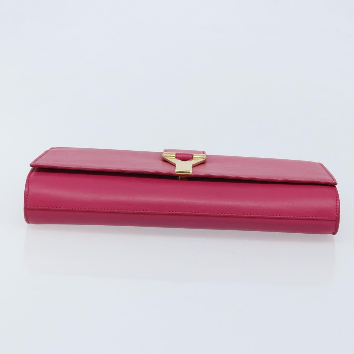 SAINT LAURENT Kabas Clutch Bag Leather Pink Gold 311213 Auth am11074A