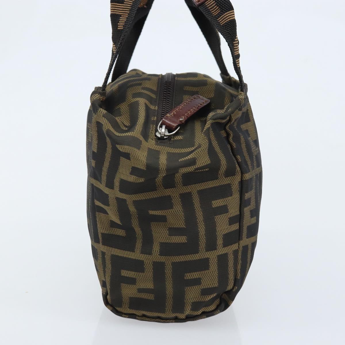 FENDI Zucca Canvas Mini Hand Bag Black Brown Auth am11075A