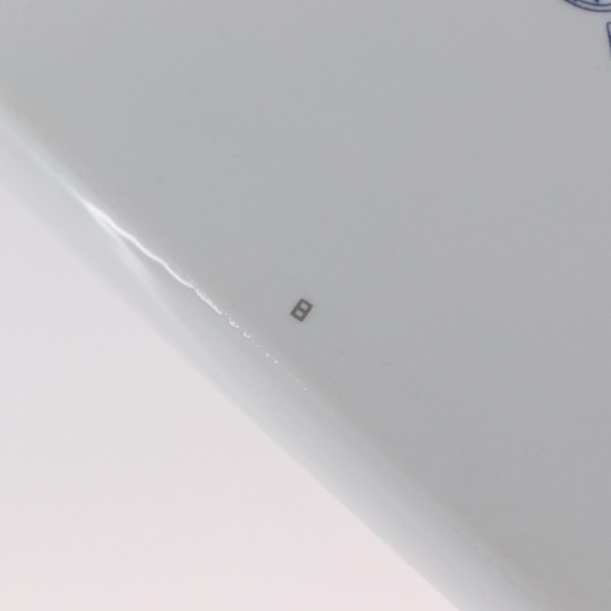 HERMES Shane Dunkle plate Pottery White Navy Auth am11081A