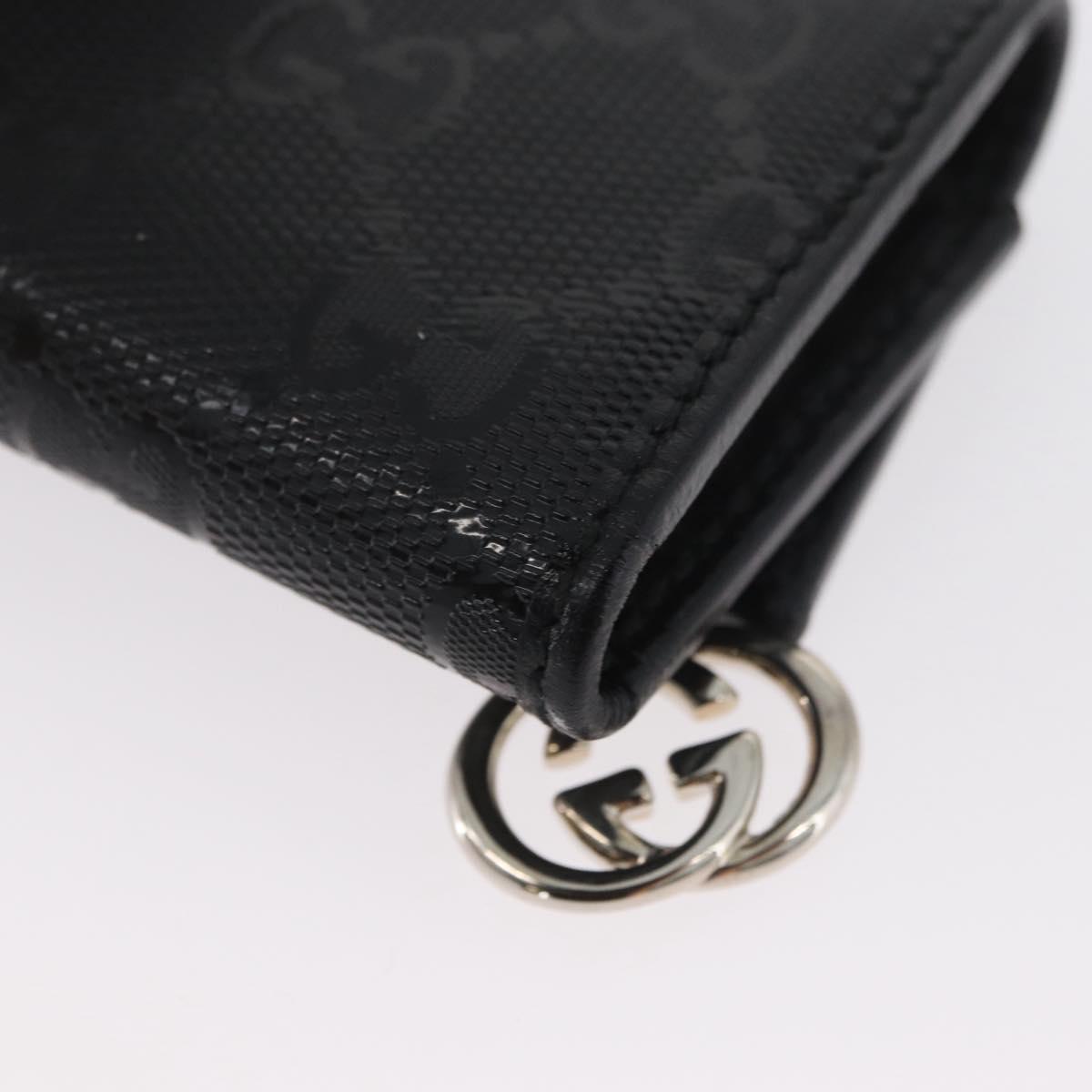 GUCCI GG Implementation Key Case PVC Black Silver Auth am11083A