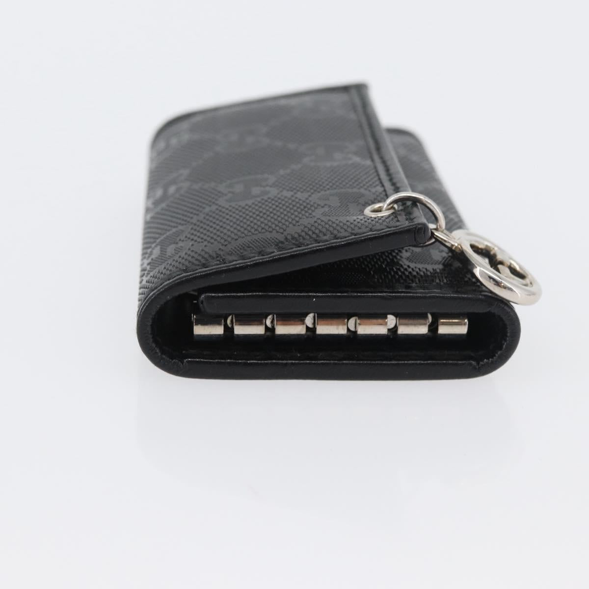 GUCCI GG Implementation Key Case PVC Black Silver Auth am11083A