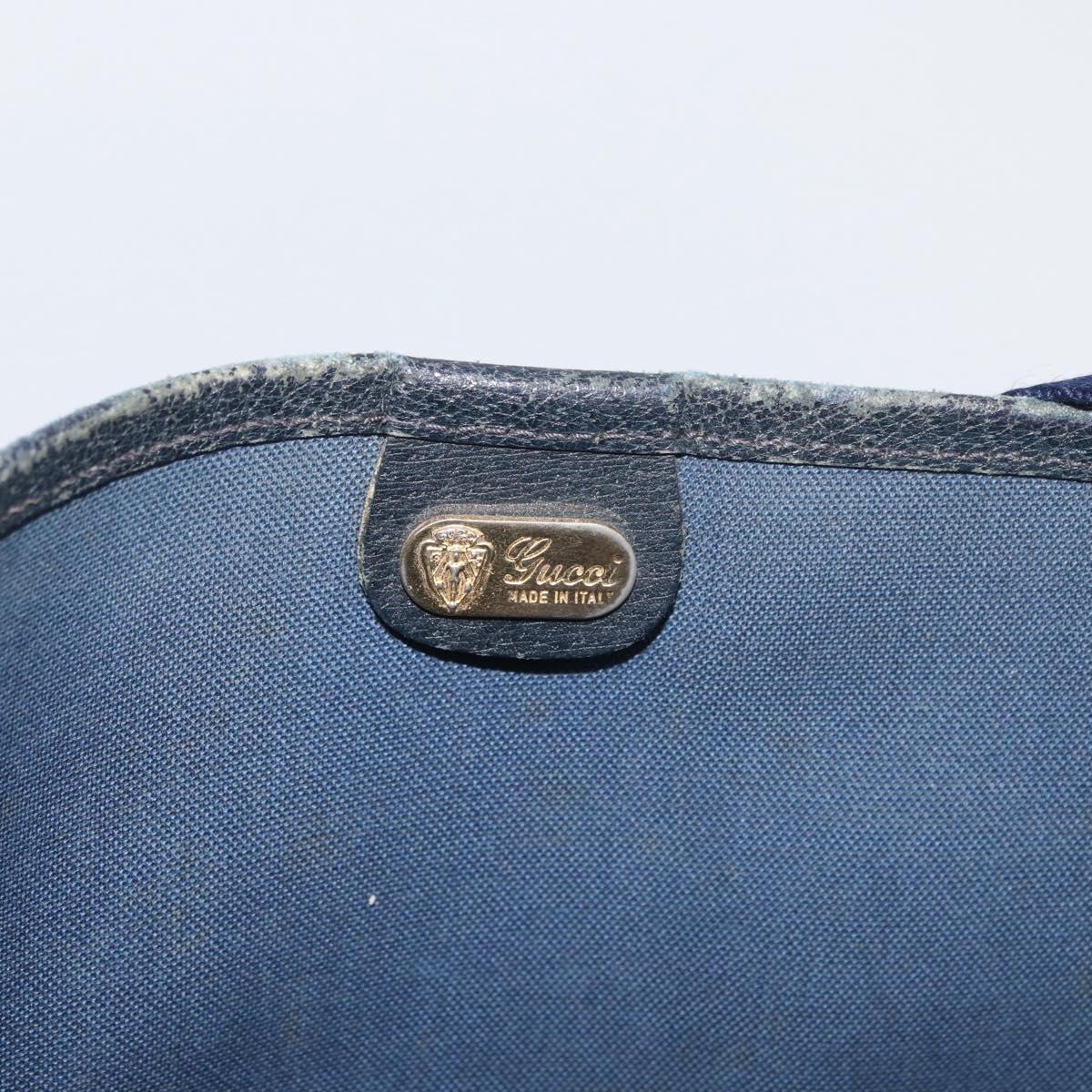 GUCCI GG Supreme Sherry Line Tote Bag PVC Navy Gold 002 904 0222 Auth am11088A