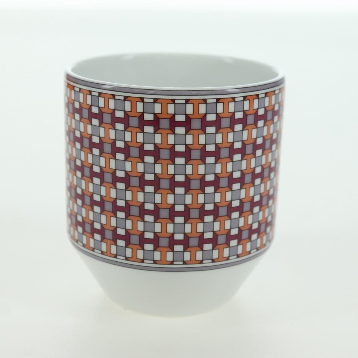 HERMES Cocotte Cups Pair Pottery Multicolor Auth am11096V