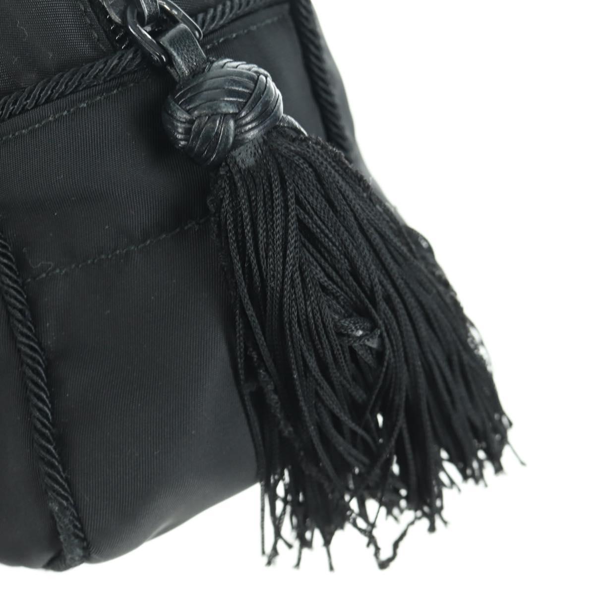 PRADA Fringe Hand Bag Nylon 2way Black BL0916 Auth am11097V