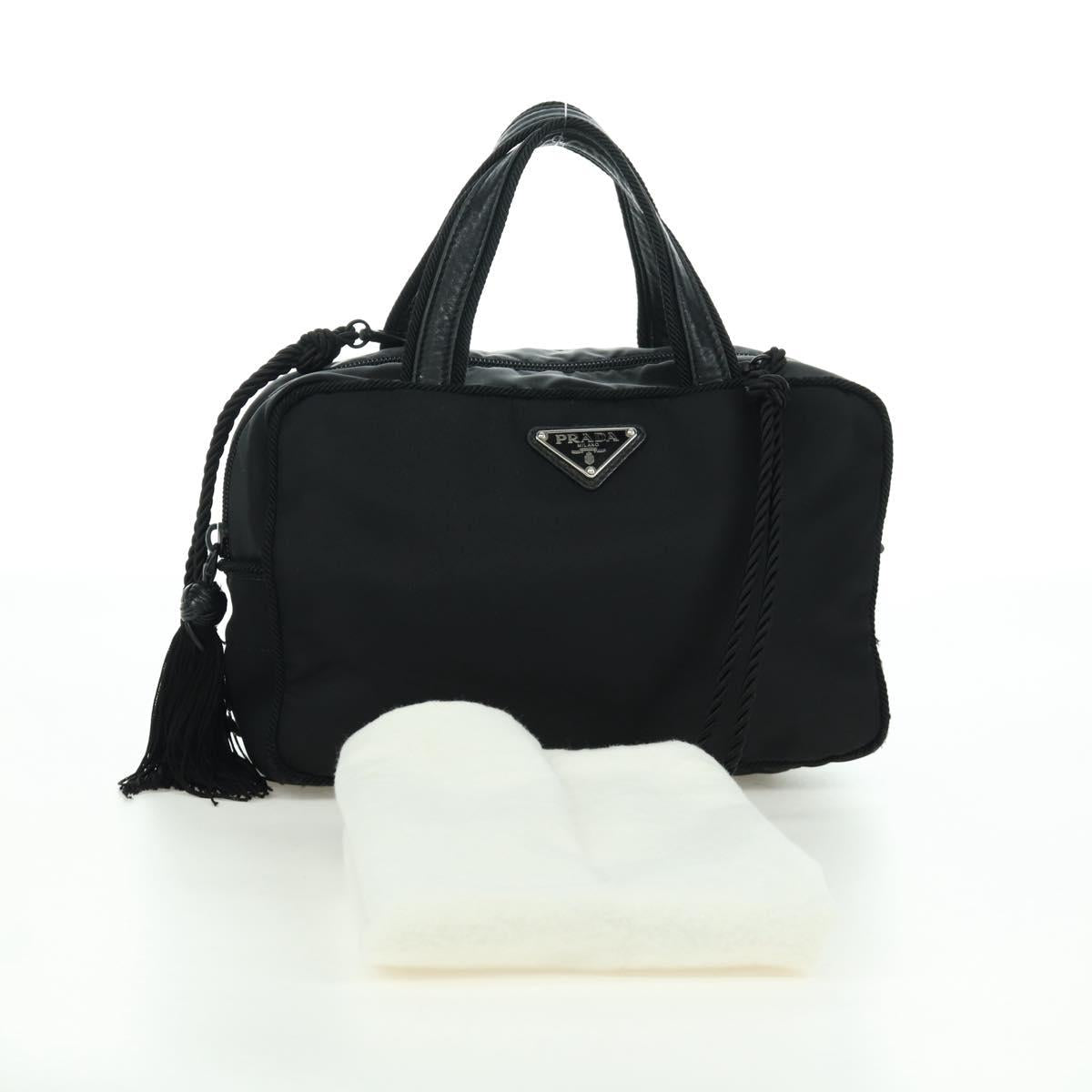PRADA Fringe Hand Bag Nylon 2way Black BL0916 Auth am11097V