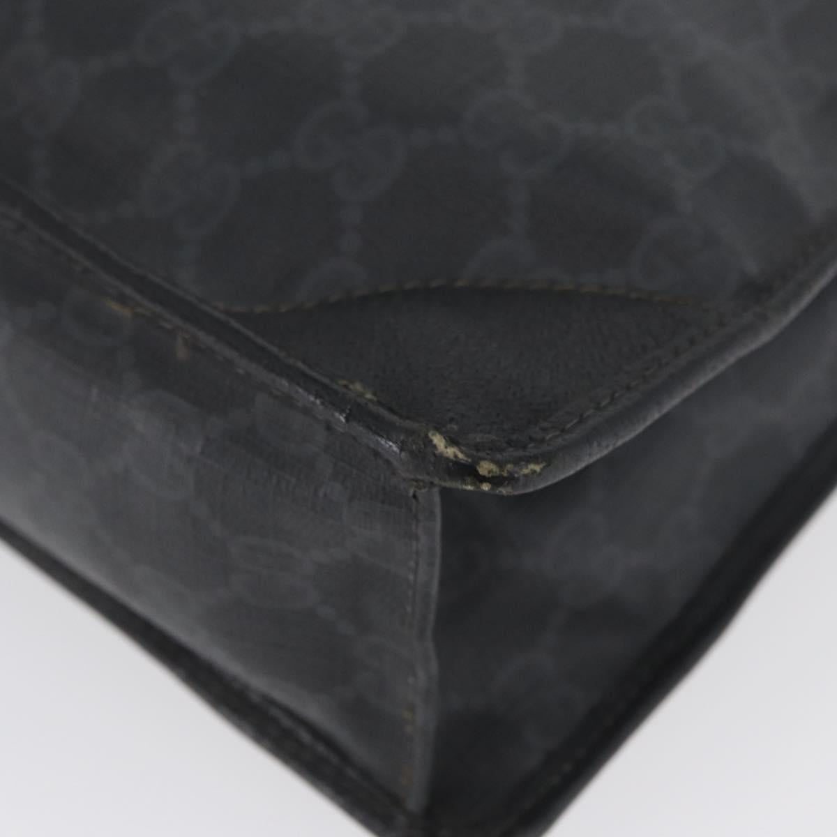 GUCCI GG Supreme Old Clutch Bag PVC Black Gold 97 01 029 Auth am11098