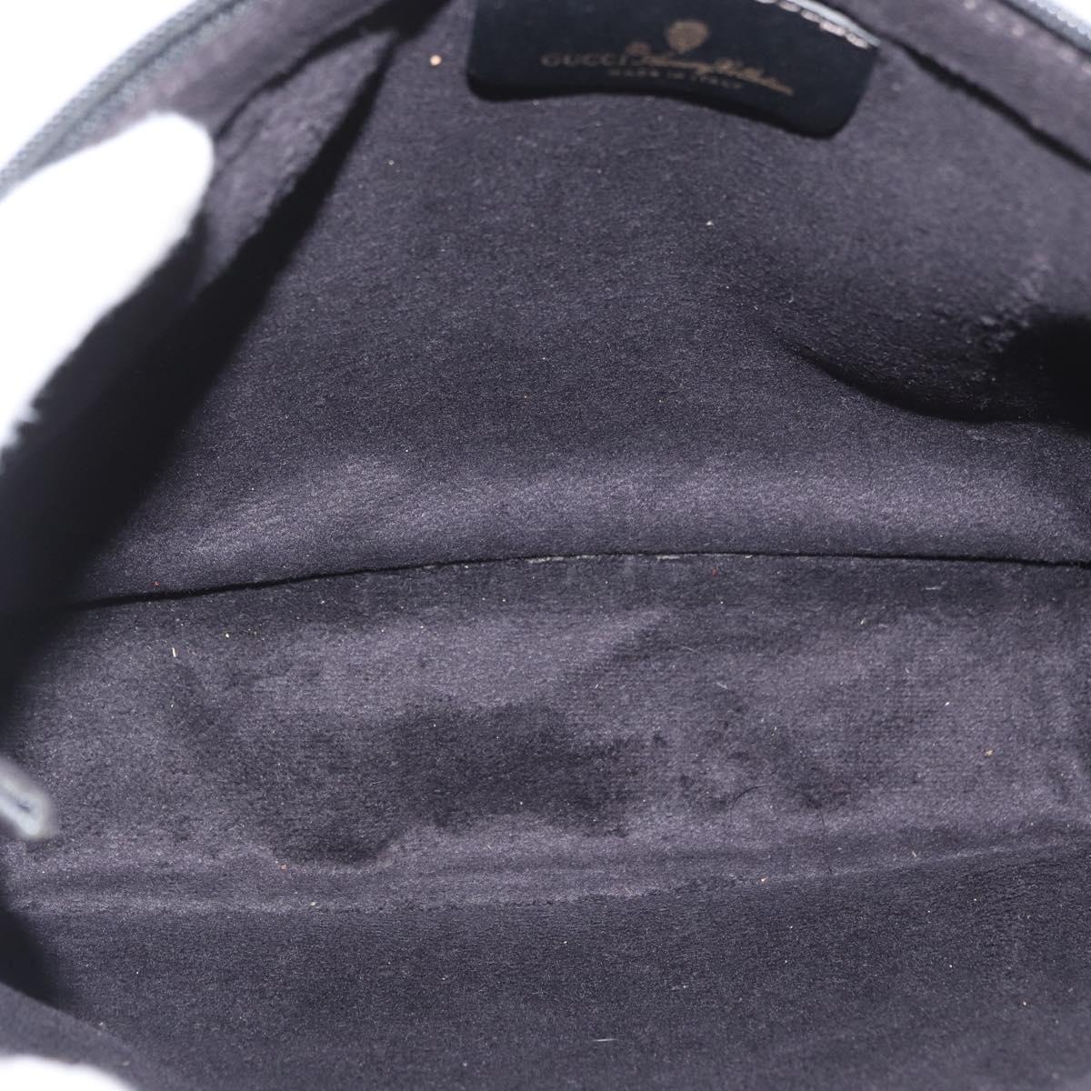 GUCCI GG Supreme Old Clutch Bag PVC Black Gold 97 01 029 Auth am11098