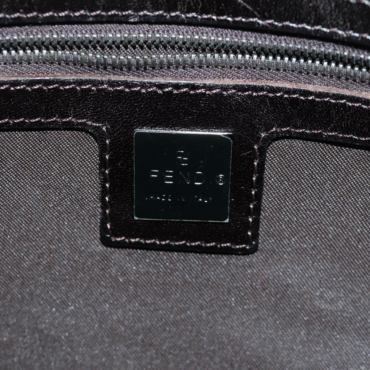 FENDI Zucchino Canvas Mamma bucket Hand Bag Beige Silver Auth am11099V