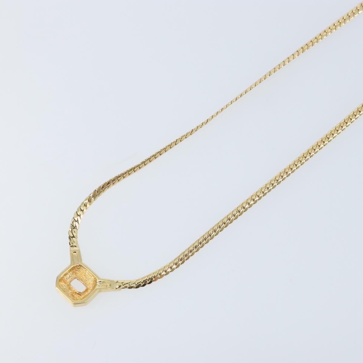 Christian Dior Rhinestone Necklace metal Gold Auth am11103A