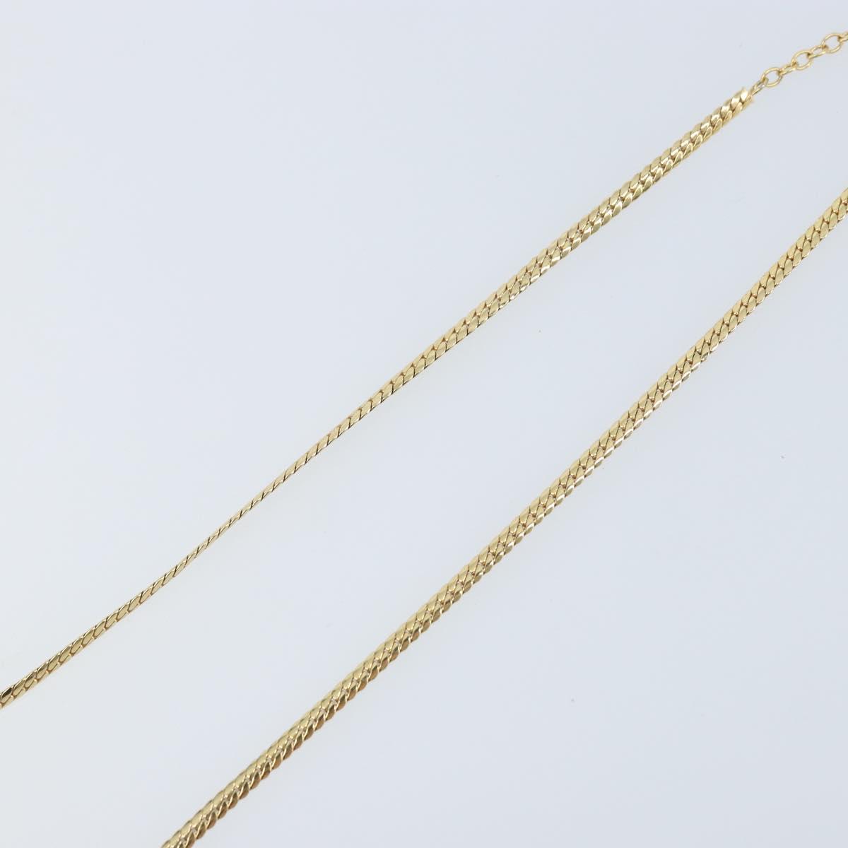 Christian Dior Rhinestone Necklace metal Gold Auth am11103A