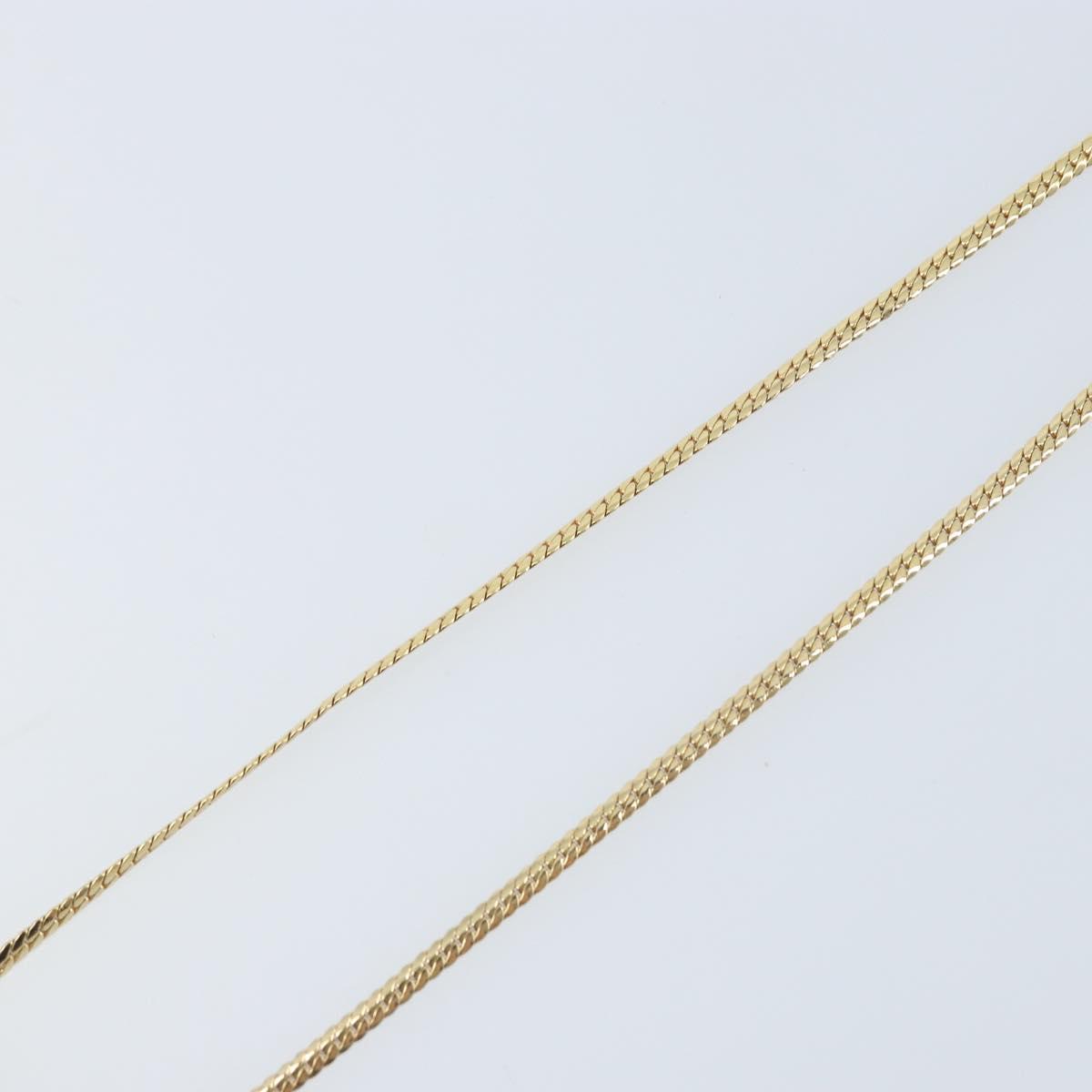 Christian Dior Rhinestone Necklace metal Gold Auth am11103A