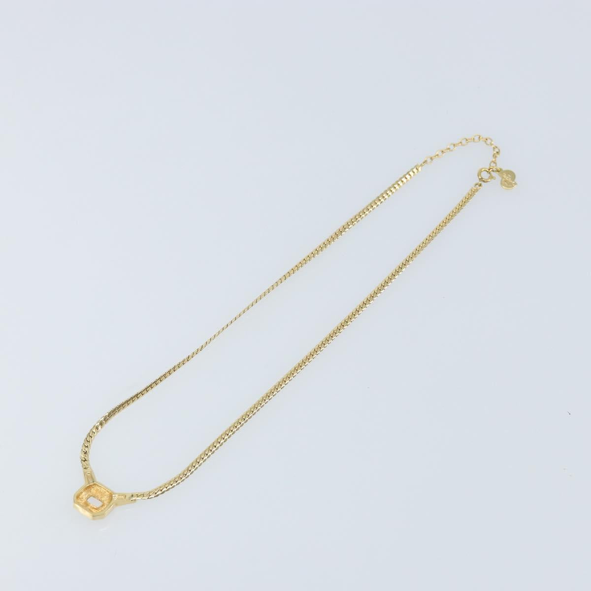 Christian Dior Rhinestone Necklace metal Gold Auth am11103A