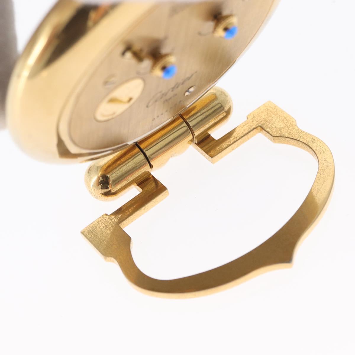 CARTIER Table Clock Gold Tone Auth am11113