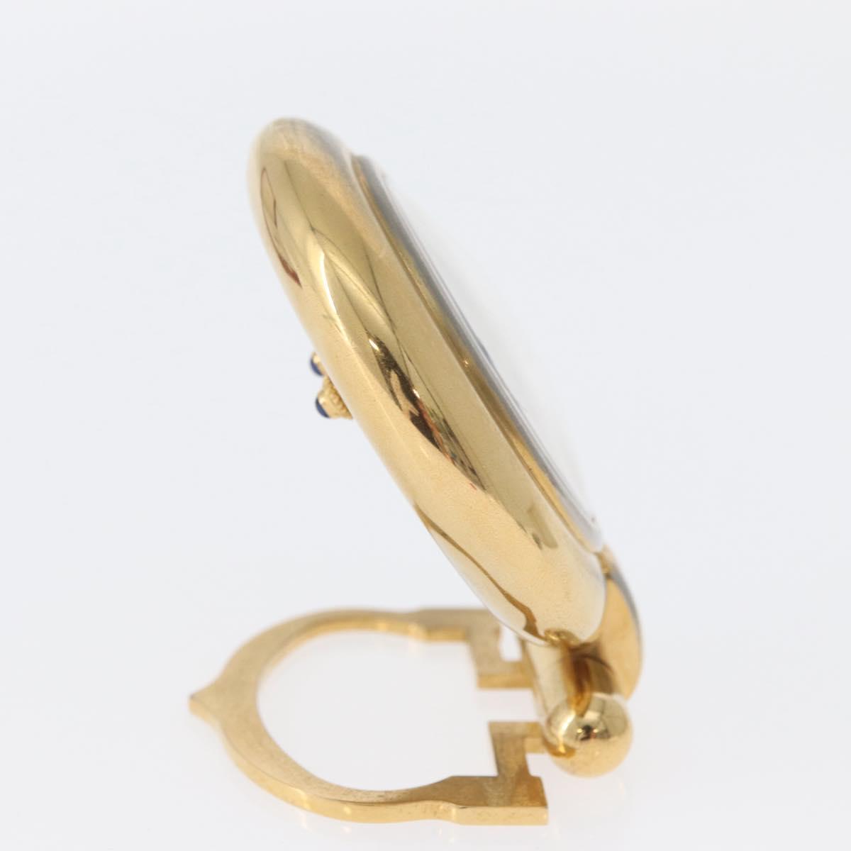 CARTIER Table Clock Gold Tone Auth am11113