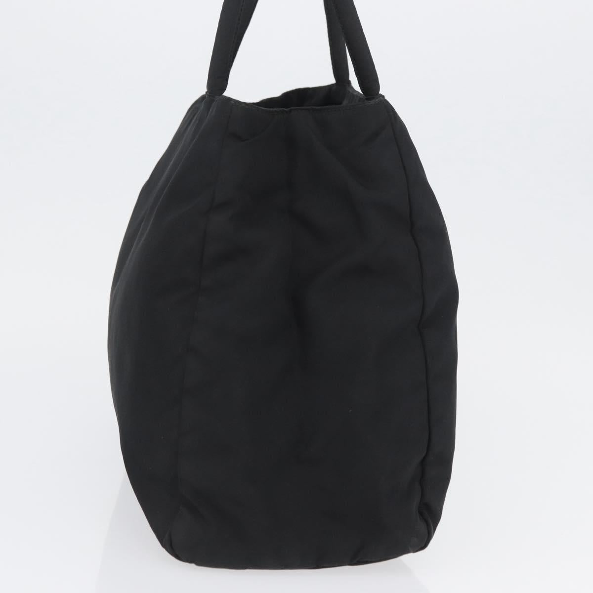 PRADA Tote Bag Nylon Black Silver Auth am11121