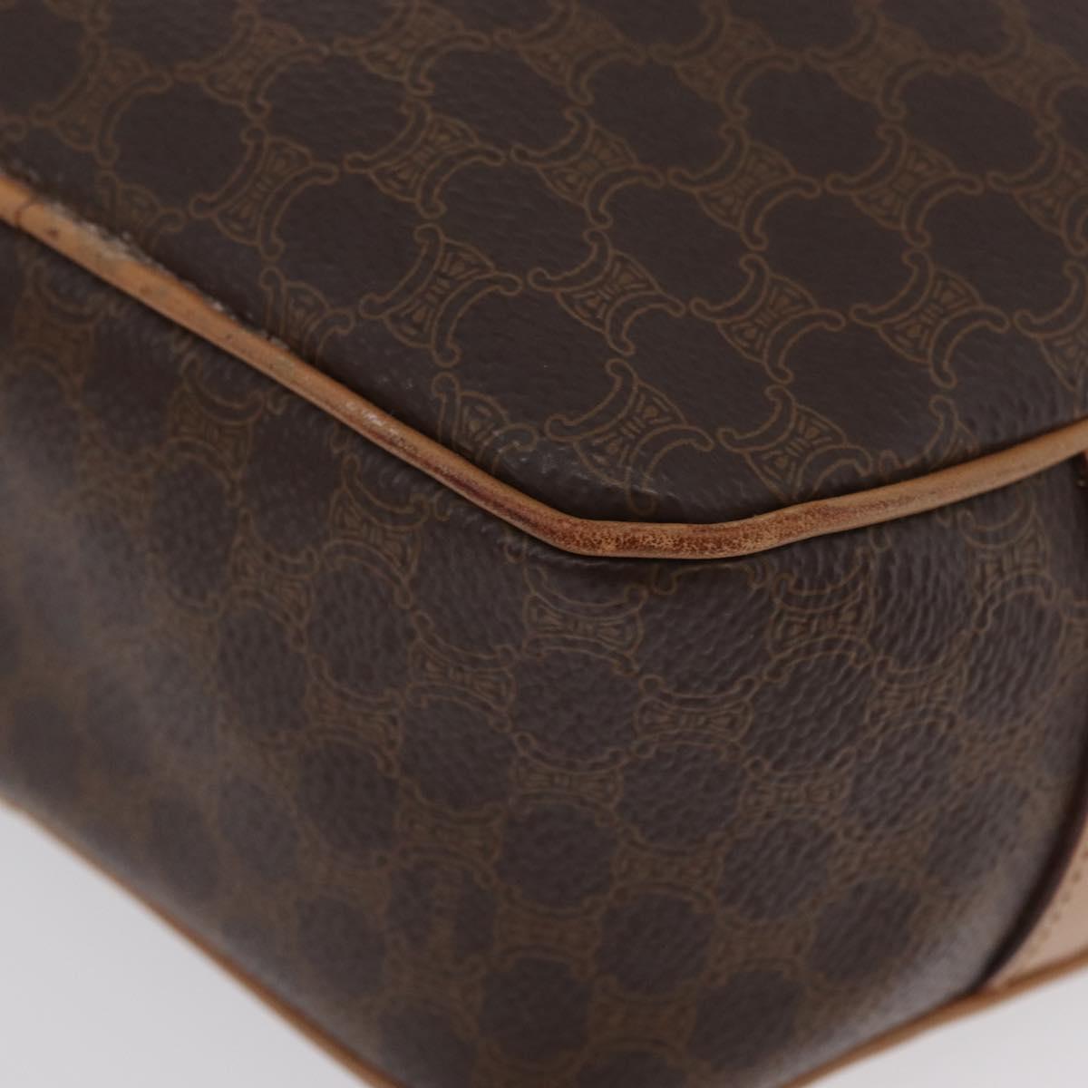CELINE Macadam Canvas Shoulder Bag PVC Leather Brown Gold Auth am11126A
