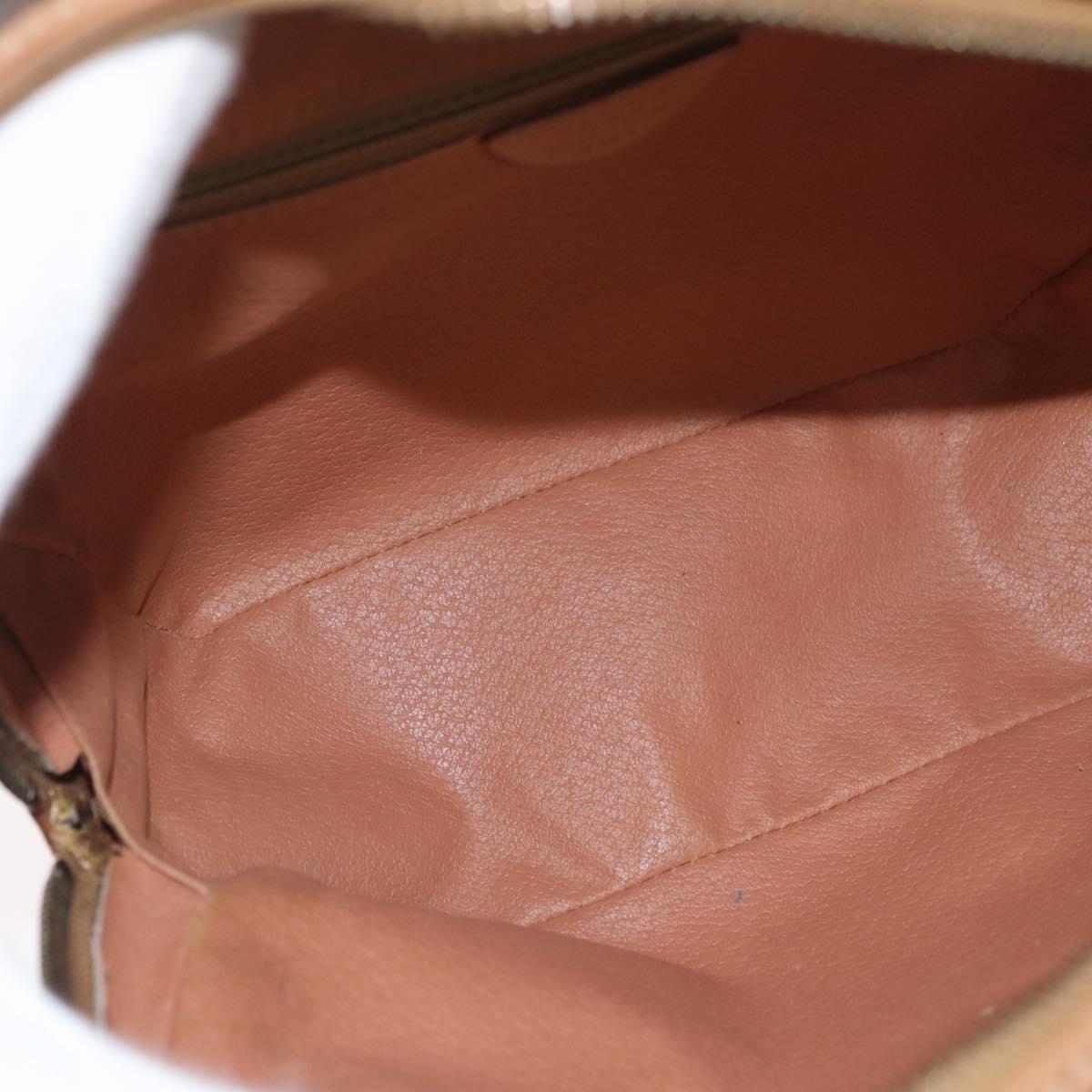 CELINE Macadam Canvas Shoulder Bag PVC Leather Brown Gold Auth am11126A