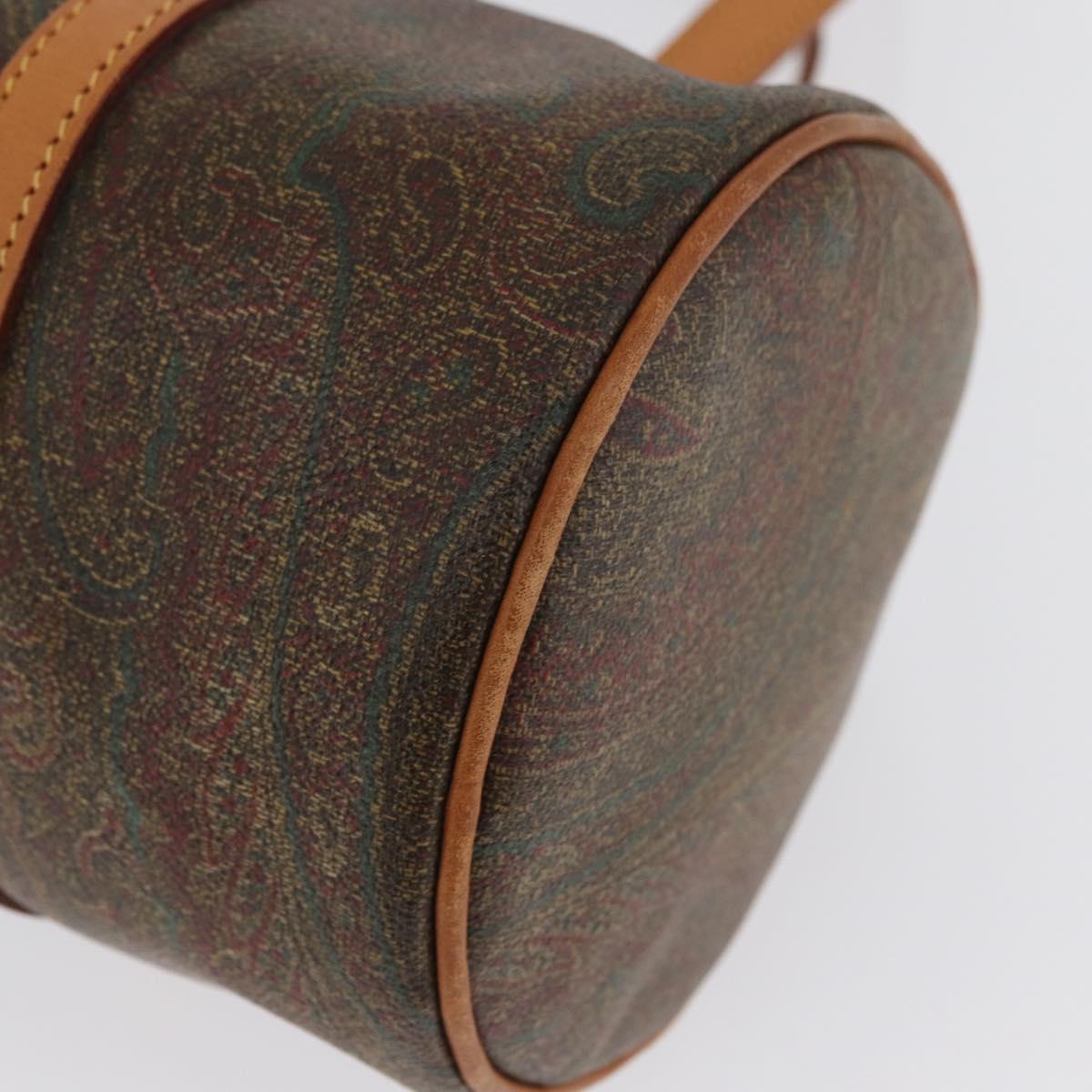 ETRO Paisley Papillon Hand Bag PVC Bordeaux Auth am11132
