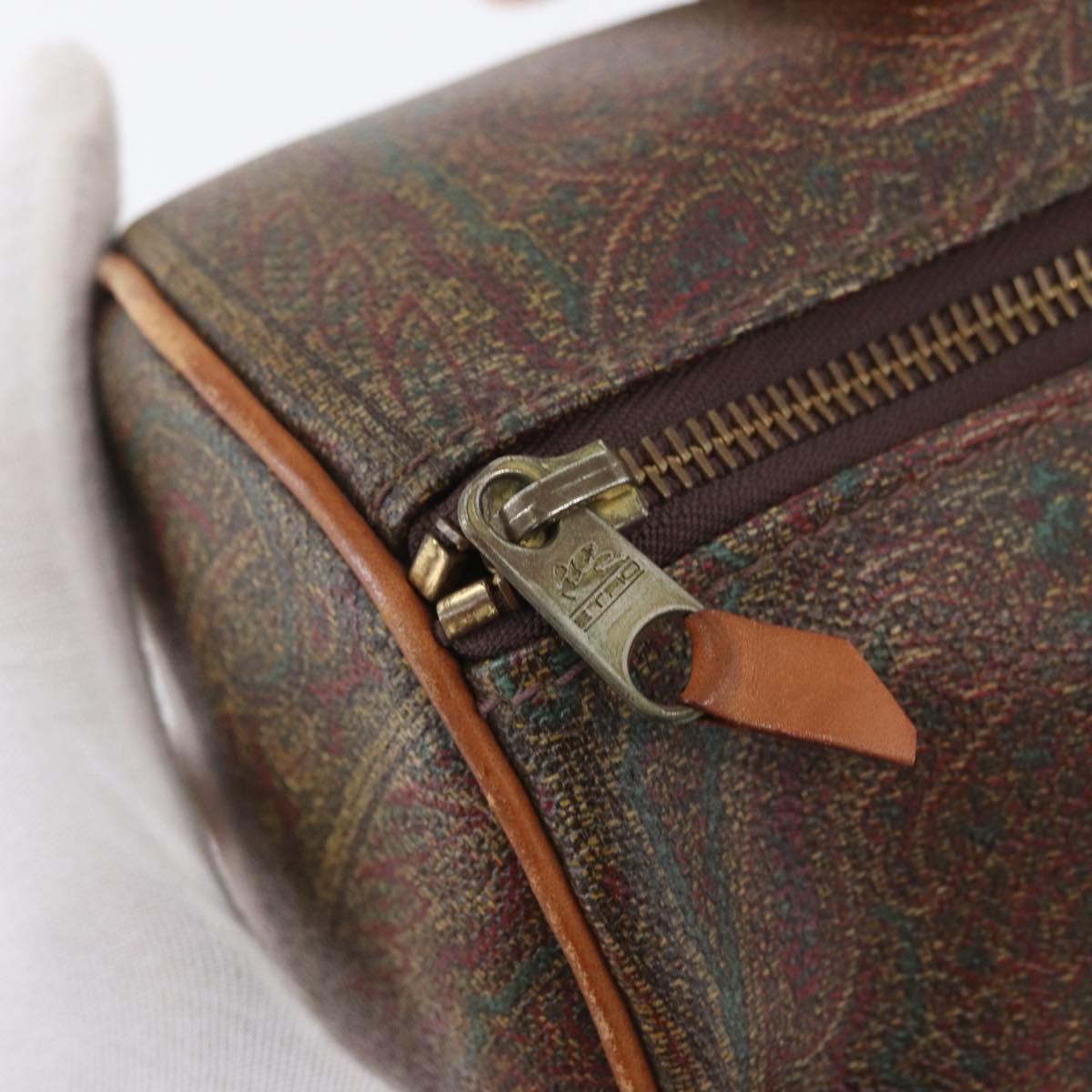 ETRO Paisley Papillon Hand Bag PVC Bordeaux Auth am11132