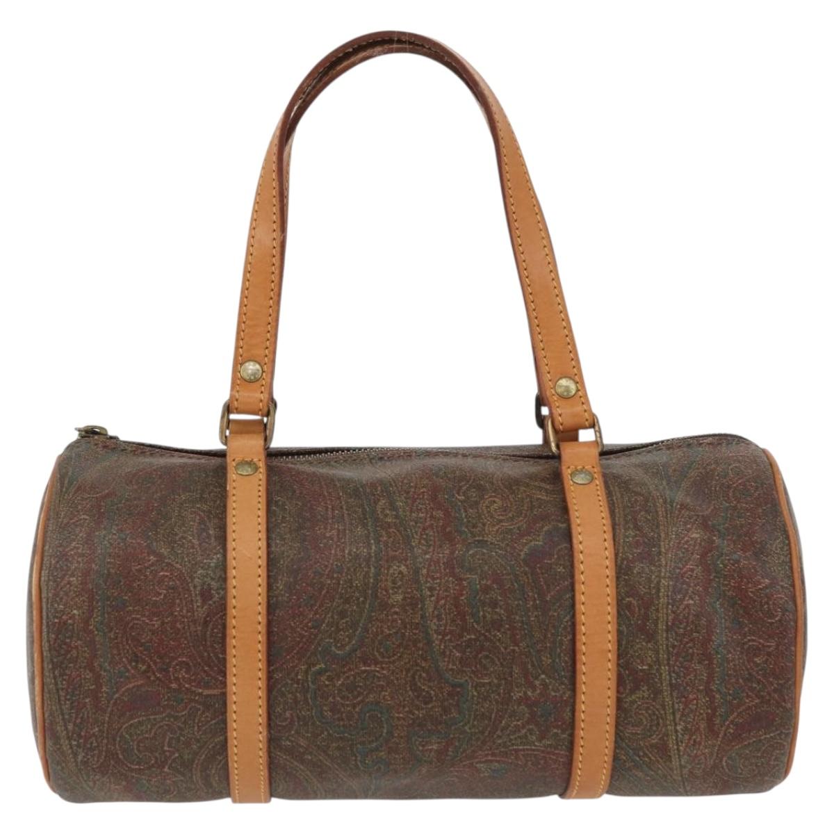 ETRO Paisley Papillon Hand Bag PVC Bordeaux Auth am11132