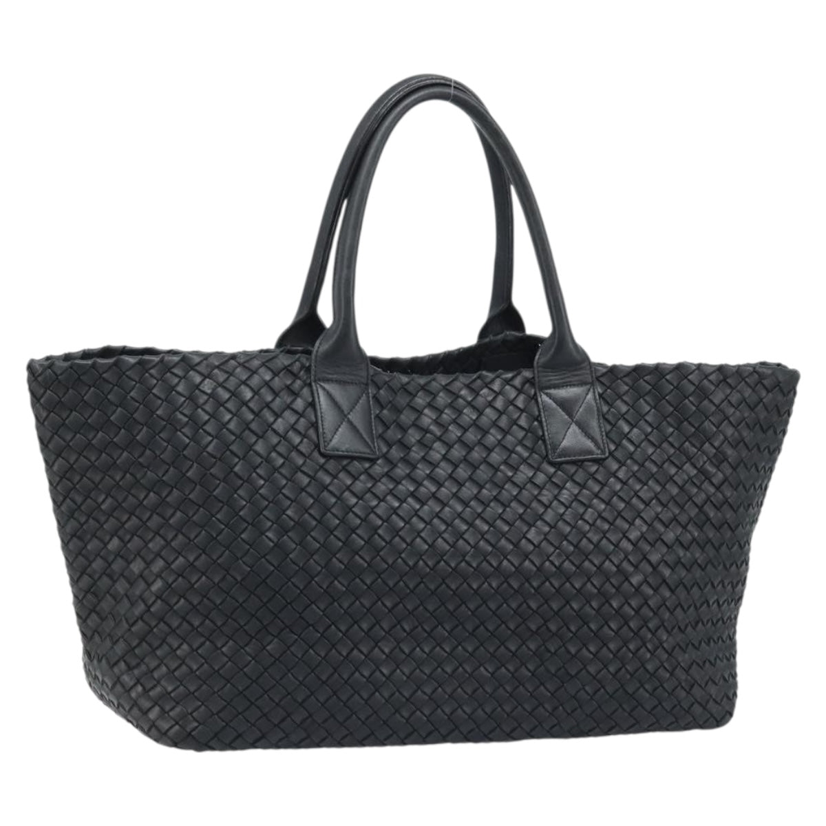 BOTTEGA VENETA INTRECCIATO Cabas MM Bag Leather Black 115664 Auth am11136SAV